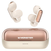 Monster Open AC601 Wireless Earbuds Crystal Clear Call USB-C Charging Bluetooth 5.4 Open Earbuds with ENC IPX5 Waterproof Wireless Clip-on Earbuds 32H Playtime Earbuds (White)